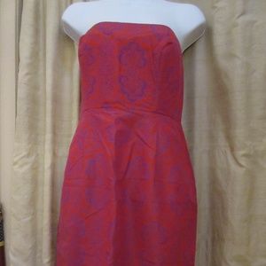 J. Crew Women's Red/Purple Strapless Dress Sz6 NEW